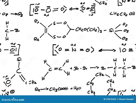 seamless chemical formula background stock  image