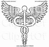 Caduceus Doctor Symbol Medical Atstockillustration sketch template