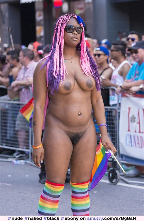 nude naked black ebony public nipples parade pride sexy