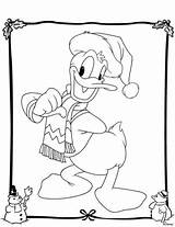 Donald Coloring Pages Duck Christmas Disney Printable Part sketch template