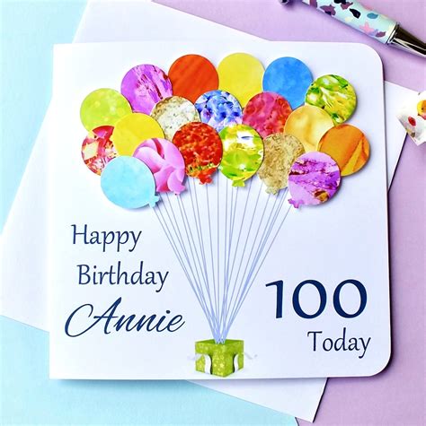 birthday card personalised age  birthday balloons etsy