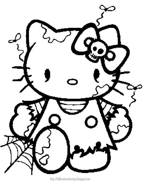 kitty halloween coloring  kitty colouring pages