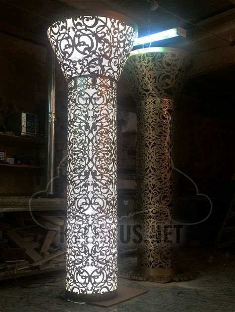 light columns decor metal lasercut decor lazernayarezka metall stolb svet dekor