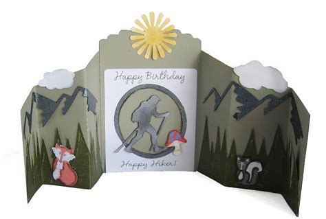 fun folds hiking birthday card pazzles craft room