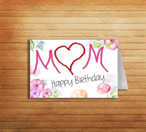 mother birthday card printable mom card  mum  enjoyprintable