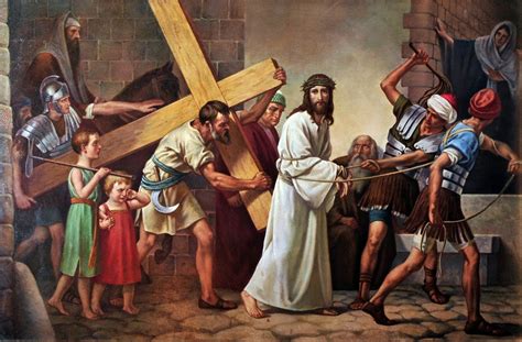 mysterious bible simon helps jesus carry  cross