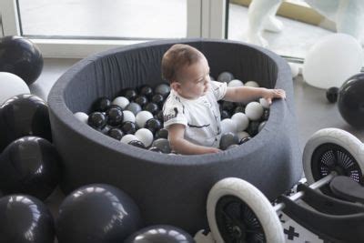 mini  ball pit monochrome  modern nursery