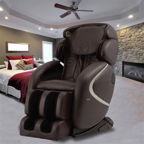 Titan Osaki Brown Faux Leather Reclining Massage Chair Ap Aurora Brown
