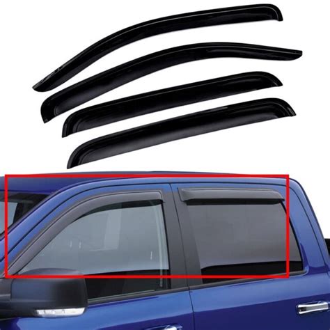 ram crew cab black trim side window vent visor rain guard deflector ebay
