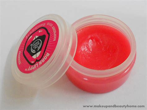 body shop born lippy lip balm raspberry review