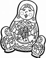 Coloring Russian Designlooter Dolls Super sketch template