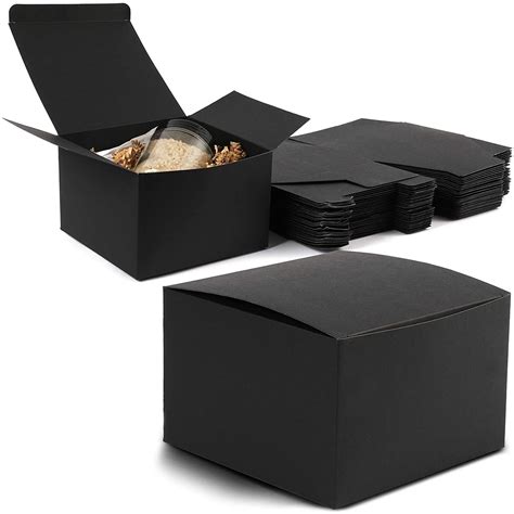 pack black cardboard paper gift boxes  lid xx