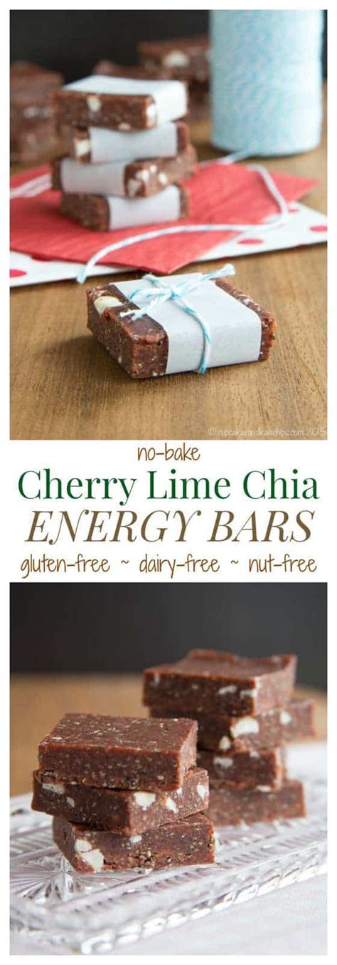no bake cherry lime chia energy bars cupcakes and kale chips