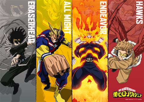 pro heroes shine    hero academia character visual otaku usa magazine