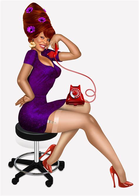 Pinup Girl Purple Girl Painting By Rand South