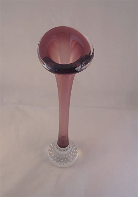 Vintage Purple Glass Vase Single Stem Vase 12 Tall Etsy Glass