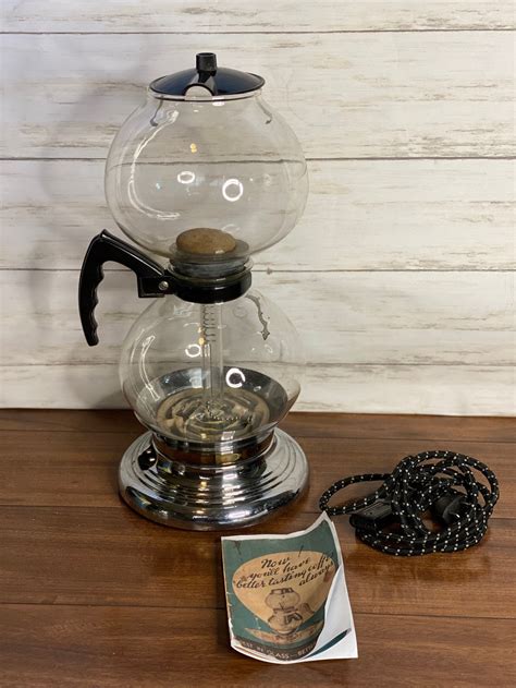 vintage pyrex vacuum coffee maker complete  ge hot plate etsy