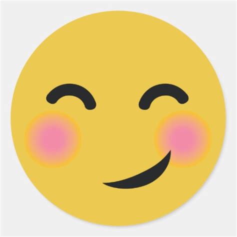 you got me blushing emoji classic round sticker zazzle