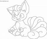 Coloring Ninetales Vulpix sketch template