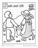 Jill Jack Nursery Coloring Rhyme Hill Went Rhymes Clipart Worksheets Preschool Fairy Activities Worksheet Pages Colouring Clip Education Tales Kids sketch template