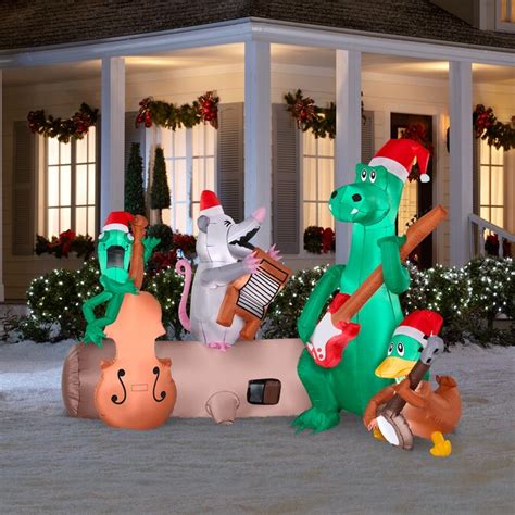 holiday living  ft lighted alligator band christmas inflatable
