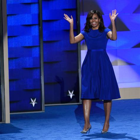 michelle obama wore a blue christian siriano dress at the dnc that