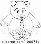 Royalty Clip Teddy Outlined Tie Bear Coloring sketch template