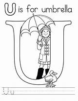 Umbrella Coloring Letter Pages Preschool Beach Kids Color Colors Colouring Getcolorings Choose Board Printable sketch template
