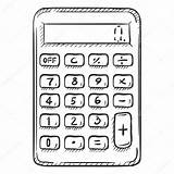 Calculatrice Taschenrechner Kalkulator Pojedynczego Szkicu Vecteur Calcolatore Singolo Schizzo Kalkulatora Einzelner Skizzen Ilustracja Stockowa Grafika sketch template