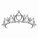 Tiara Princess Coloring Template Pages Sketch Drawing Line Baby Scalloped Templates sketch template