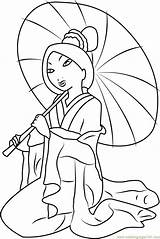 Mulan Coloring Umbrella Pages Coloringpages101 sketch template