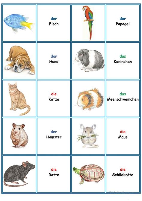spiele im deutschunterricht memory die tiere deutsch
