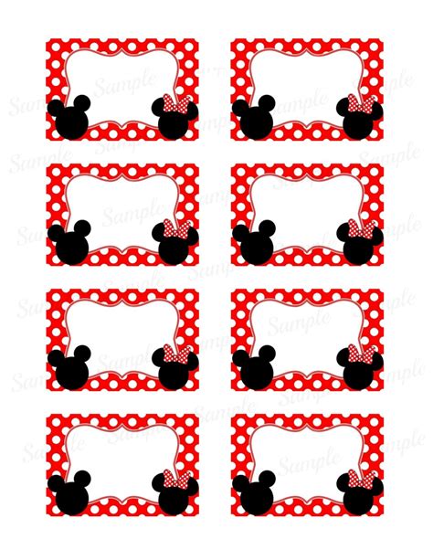 mickey mouse  tag minnie mouse printable  kidspartypixel