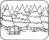 Forest Coloring Pages Kids Evergreen sketch template