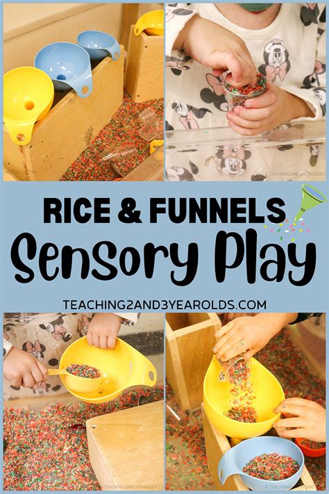 rice sensory play  funnels fine motor fun