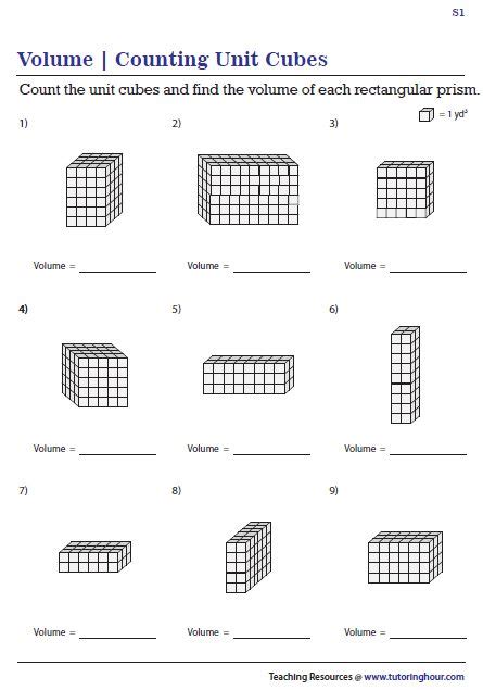 volume  counting unit cubes worksheets geometry worksheets finding
