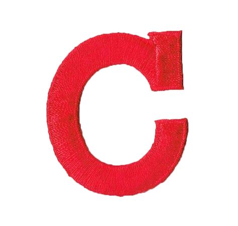 alphabet letter  color red  block style iron  embroidered