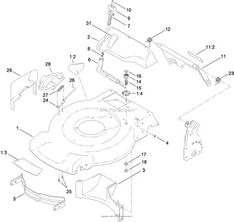 toro   recycler lawn mower  sn   parts diagram  housing