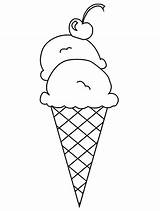 Ice Cream Cone Coloring Pages Drawing Scoop Icecream Cute Scoops Easy Double Clipart Color Printable Cones Print Kids Melting Getdrawings sketch template