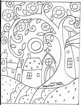 Karla Gerard Pattern Coloring Rug Hooking Paper Primitive Folk Embroidery Town Pages Quaint Patterns Craft Applique Abstract Ebay Da Rugs sketch template