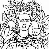 Frida Kahlo Colorare Kalho Dipinti Opere Famosi Artistici Artisti Elementare sketch template