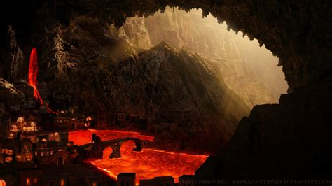 matte painting lava city  vandervals  deviantart