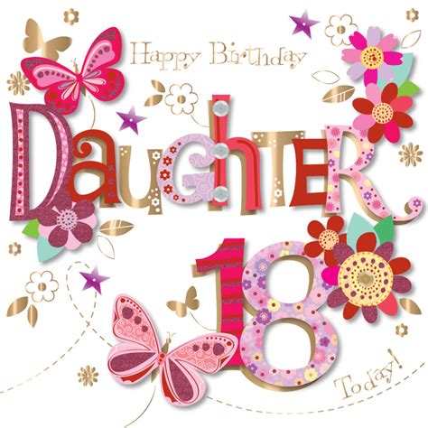 Daughter 18th Birthday Handmade Embellished Greeting Card Cards