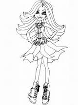 Spectra Coloring Pages Monster High Categories Vondergeist sketch template