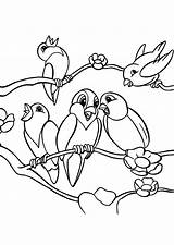 Birds Coloring Pages Bird Singing Together Drawing Cartoon Five Cute Kids School Color Colorluna Sitting Animals Getcolorings Branch Getdrawings Printable sketch template