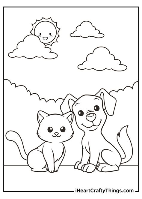coloring pages  dogs  cats