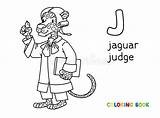 Judge Jaguar Animal Briefcase Barrister Mantle sketch template