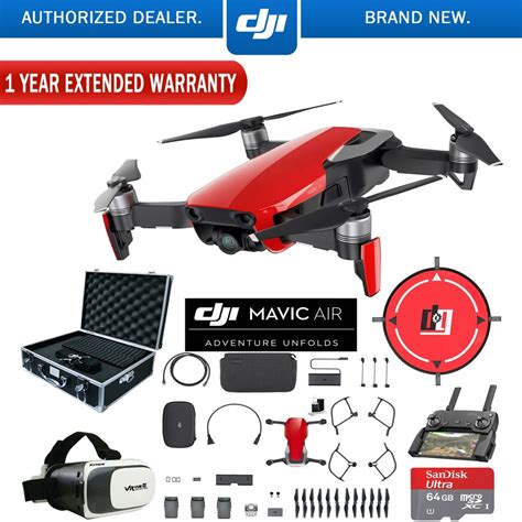 dji mavic air fly  combo flame red drone combo  wi fi quadcopter  remote deluxe fly