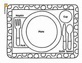 Poner Cubiertos Platos Manners Ninos Plato Higiene Alimentacion Habitos Infancia sketch template