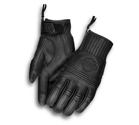 mens layton perforated leather gloves  vm harley davidson usa